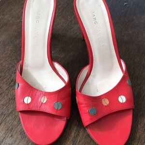 Marc Jacobs Coral Polka Dotted Sandals